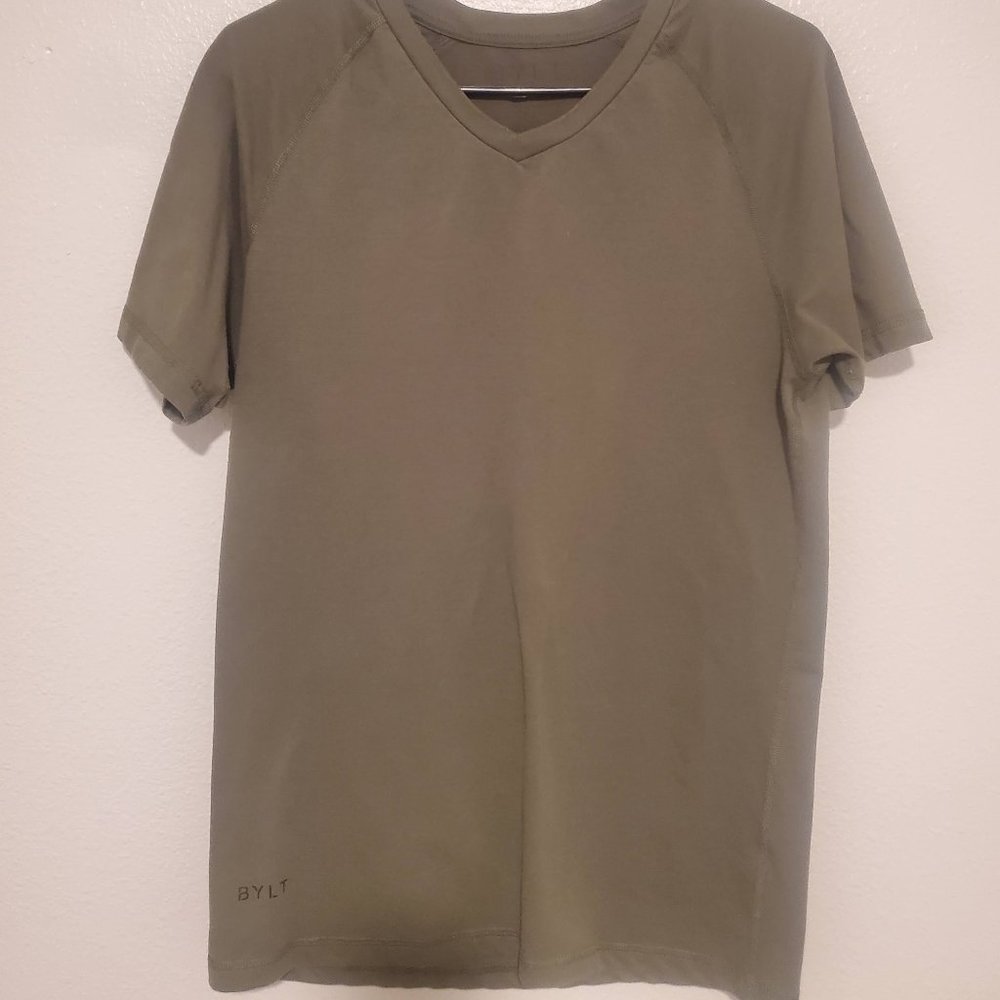 BYLT Basics Men's V Neck Shirt - Small - Green